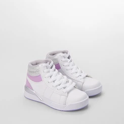 Tênis Infantil Gabrielinha Cano Alto Lilás & Branco