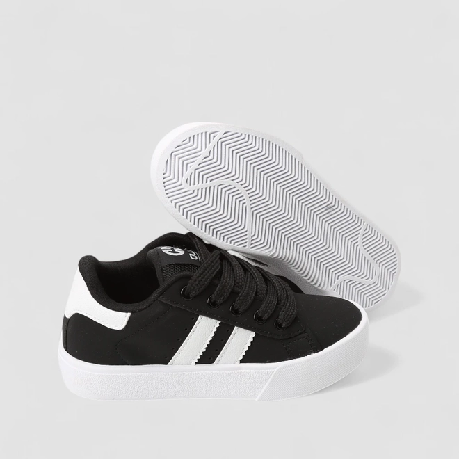 Tênis Casual Infantil Ollie Originals Preto E Branco