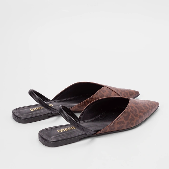 Sapatilha Slingback Gabriela Tira Elástico Onça