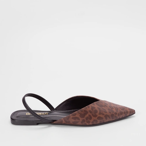 Sapatilha Slingback Gabriela Tira Elástico Onça