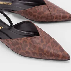 Sapatilha Slingback Gabriela Tira Elástico Onça