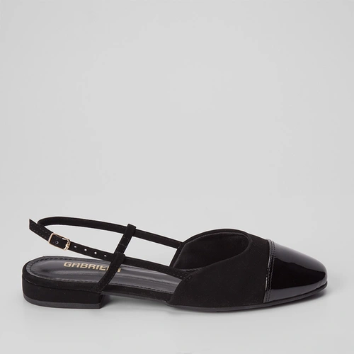Scarpin Slingback Gabriela Recorte Nobuck Preto