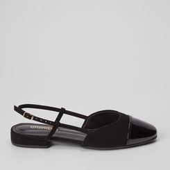 Scarpin Slingback Gabriela Recorte Nobuck Preto