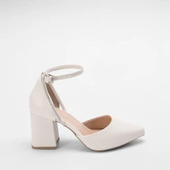 Scarpin Feminino Penélope Tira Strass Off White