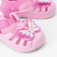 Sandália Bebê Gabrielinha Detalhe Borboleta Glitter Rosa