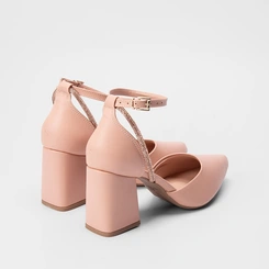 Scarpin Feminino Penélope Tira Strass Nude