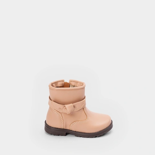 Bota Bebê Gabrielinha Detalhe Laço Lateral Nude