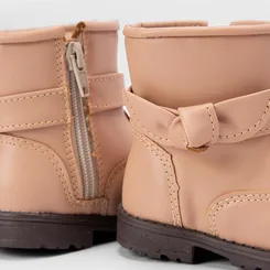 Bota Bebê Gabrielinha Detalhe Laço Lateral Nude