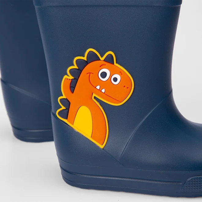 Galocha Infantil Vertus Flat Dinossauro Marinho
