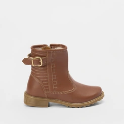 Bota Infantil Gabrielinha Pespontos & Fivela Marrom