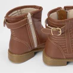 Bota Infantil Gabrielinha Pespontos & Fivela Marrom