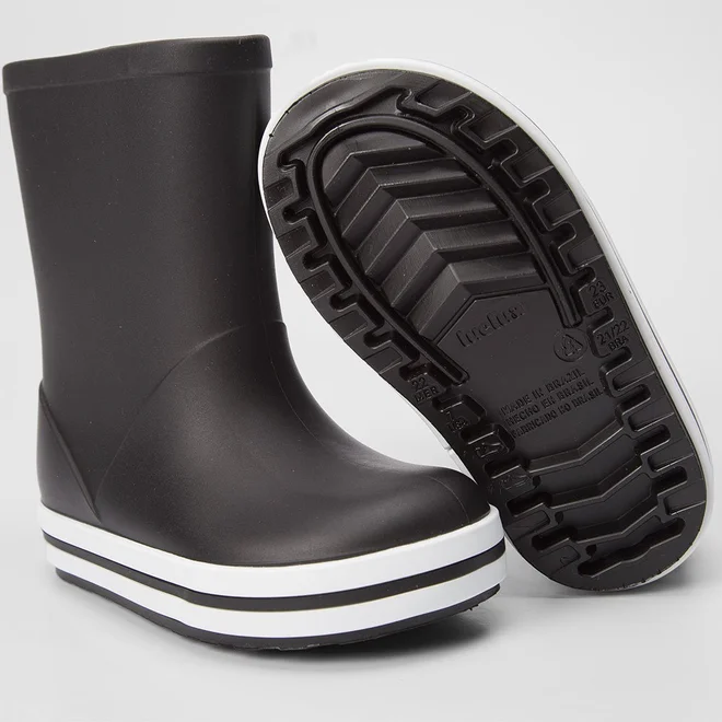 Galocha Infantil Vertus Solado Branco & Preto