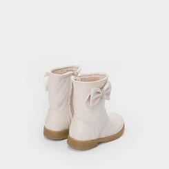 Bota Montaria Bebê Gabrielinha Laço Strass Matelassê Off White