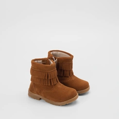 Bota Bebê Gabrielinha Country Texana Franjinha Camurça Caramelo
