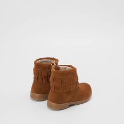 Bota Bebê Gabrielinha Country Texana Franjinha Camurça Caramelo