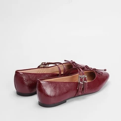 Sapatilha Boneca Feminina Gabriela Detalhe Laço Vinho