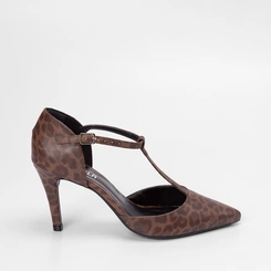 Scarpin Gabriela Salto Alto Fino Detalhe Tira Onça