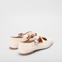 Sapatilha Boneca Gabriela Texturizada Off White
