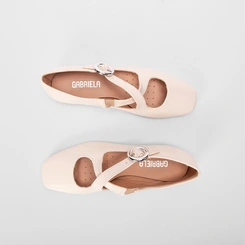 Sapatilha Boneca Gabriela Texturizada Off White