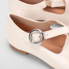 Sapatilha Boneca Gabriela Texturizada Off White