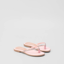Rasteira Infantil Gabrielinha Tiras Strass Rosa
