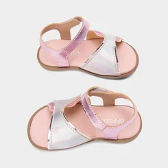 Sandália Bebê Gabrielinha Sereia Metalizado & Glitter Rosa