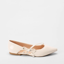 Sapatilha Gabriela Detalhe Laço Lateral Off White