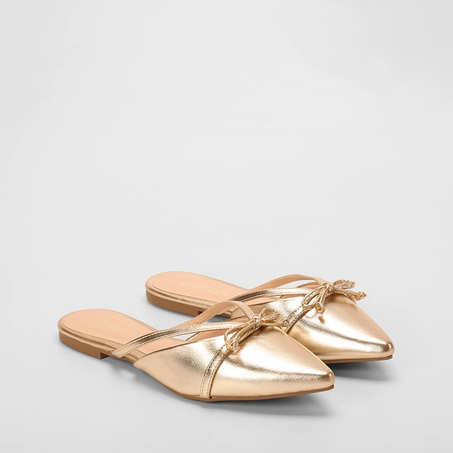 Mule Gabriela Detalhe Laço Dourado