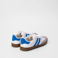 Tênis Infantil Vertus Casual Detalhe Recorte Nobuck Azul & Branco