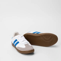 Tênis Infantil Vertus Casual Detalhe Recorte Nobuck Azul & Branco