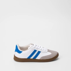 Tênis Infantil Vertus Casual Detalhe Recorte Nobuck Azul & Branco