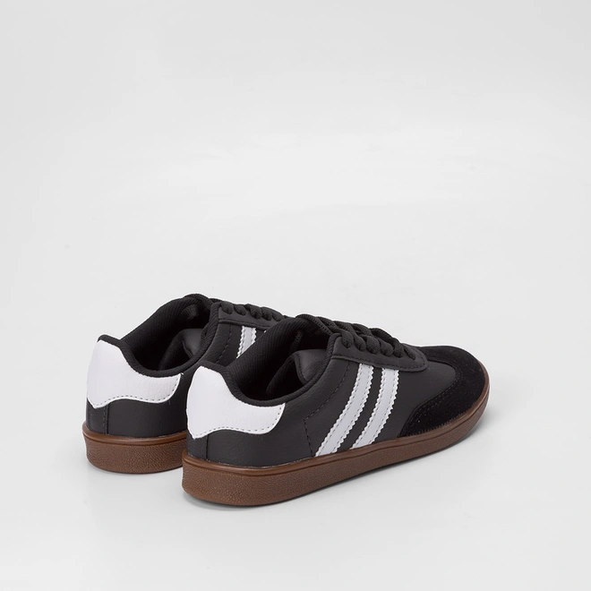 Tênis Infantil Vertus Casual Detalhe Recorte Nobuck Preto