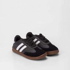 Tênis Infantil Vertus Casual Detalhe Recorte Nobuck Preto