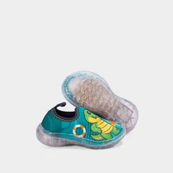 Tênis Casual Bebê Vertus Jacaré Led Azul