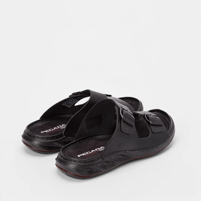 Papete Masculina Pegada Tira Fivela Couro Preto