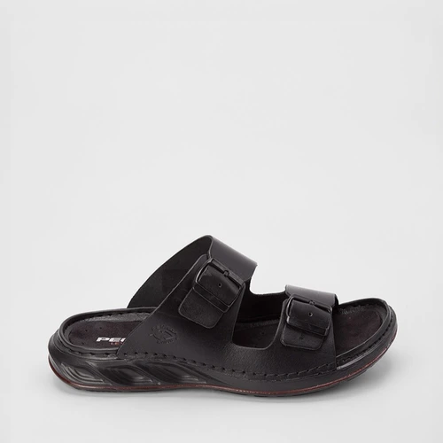 Papete Masculina Pegada Tira Fivela Couro Preto