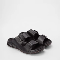 Papete Masculina Pegada Tira Fivela Couro Preto