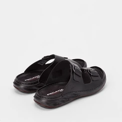 Papete Masculina Pegada Tira Fivela Couro Preto