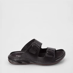 Papete Masculina Pegada Tira Fivela Couro Preto