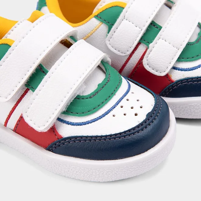Tênis Casual Bebê Vertus Multicolor Contato Branco