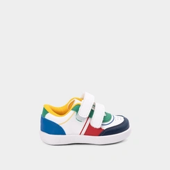 Tênis Casual Bebê Vertus Multicolor Contato Branco