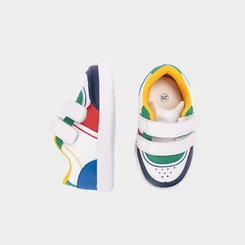 Tênis Casual Bebê Vertus Multicolor Contato Branco