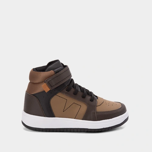 Tênis Infantil Vertus Cano Alto Contato & Elástico Marrom