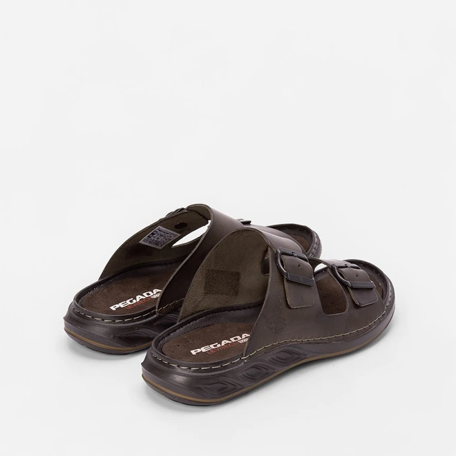 Papete Masculina Pegada Tira Fivela Couro Marrom