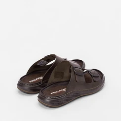Papete Masculina Pegada Tira Fivela Couro Marrom