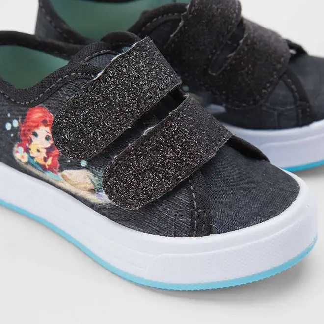 Tênis Bebê Gabrielinha Tira Contato Glitter & Sereia Preto