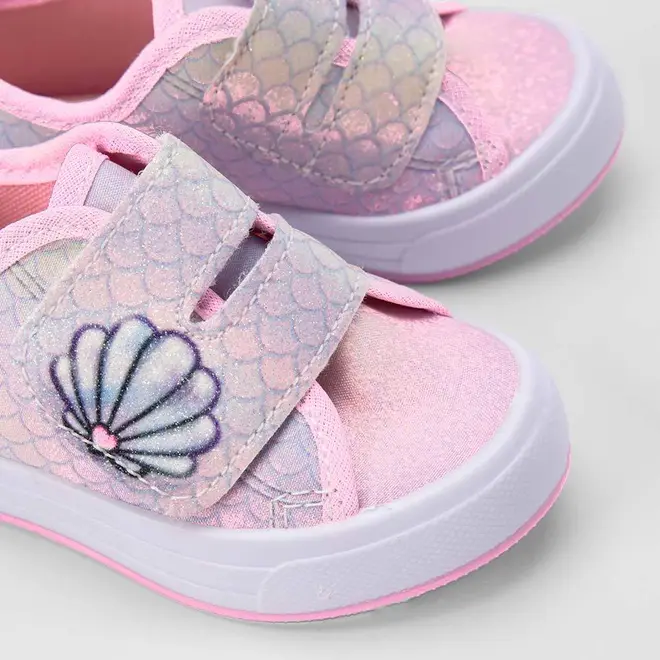 Tênis Bebê Gabrielinha Contato Concha Glitter Rosa