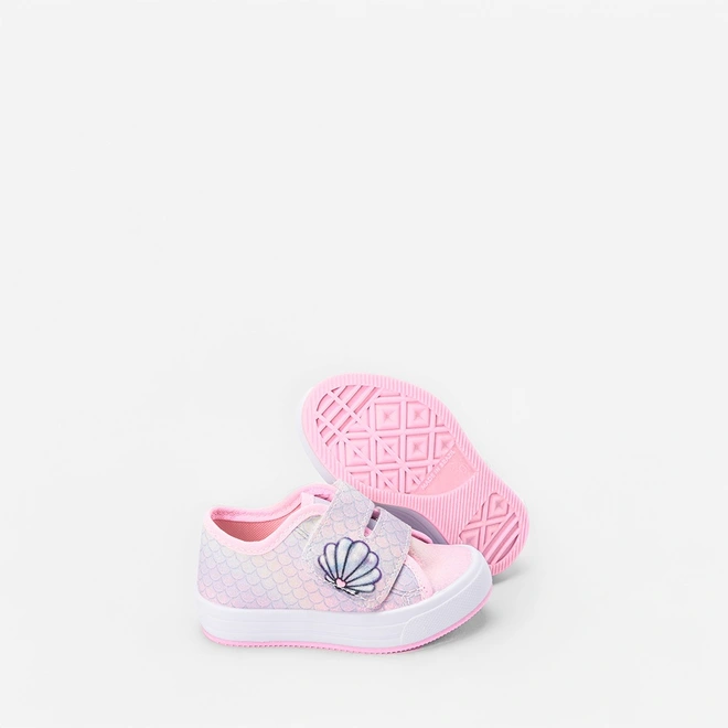 Tênis Bebê Gabrielinha Contato Concha Glitter Rosa