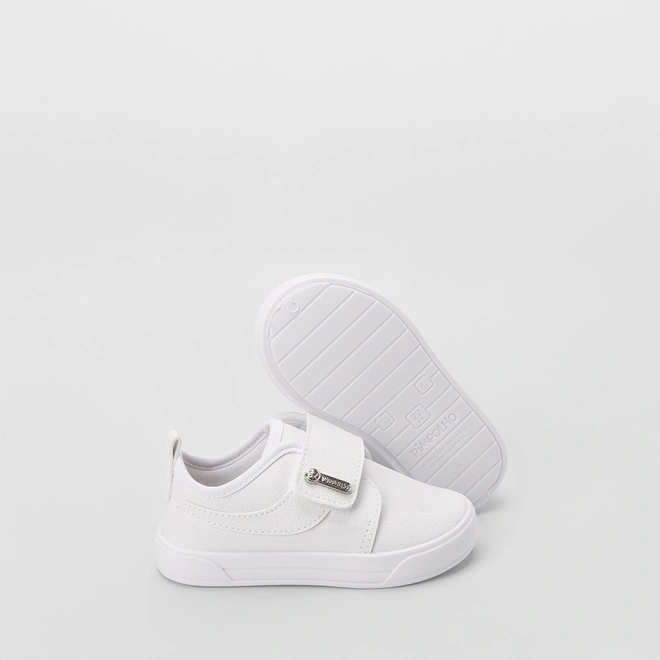 Tênis Bebê Pimpolho Casual Recorte Lateral Branco