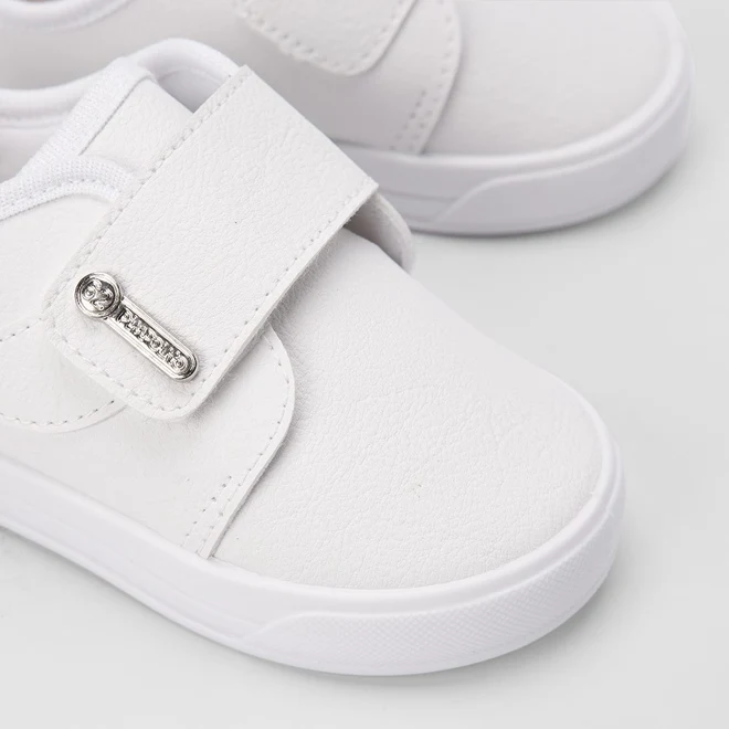 Tênis Bebê Pimpolho Casual Recorte Lateral Branco